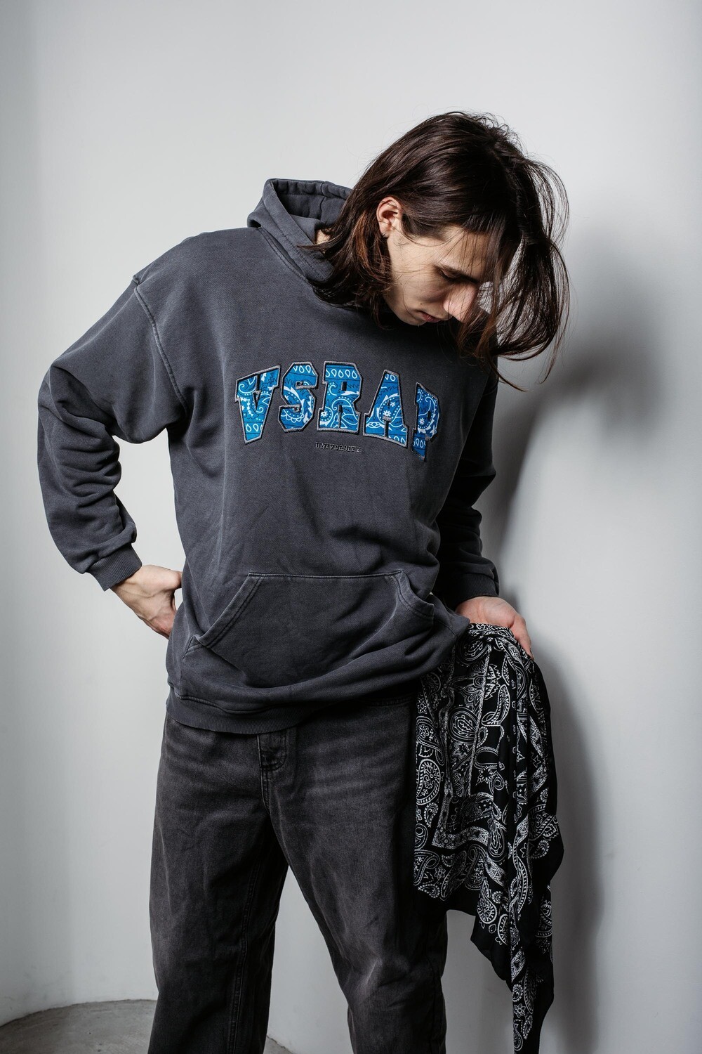 Худи "University" garment-dye blue